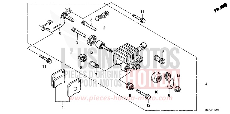 PARKING BRAKE CALIPER for SW-T400 ABS PURE BLACK (NH237) from 2009